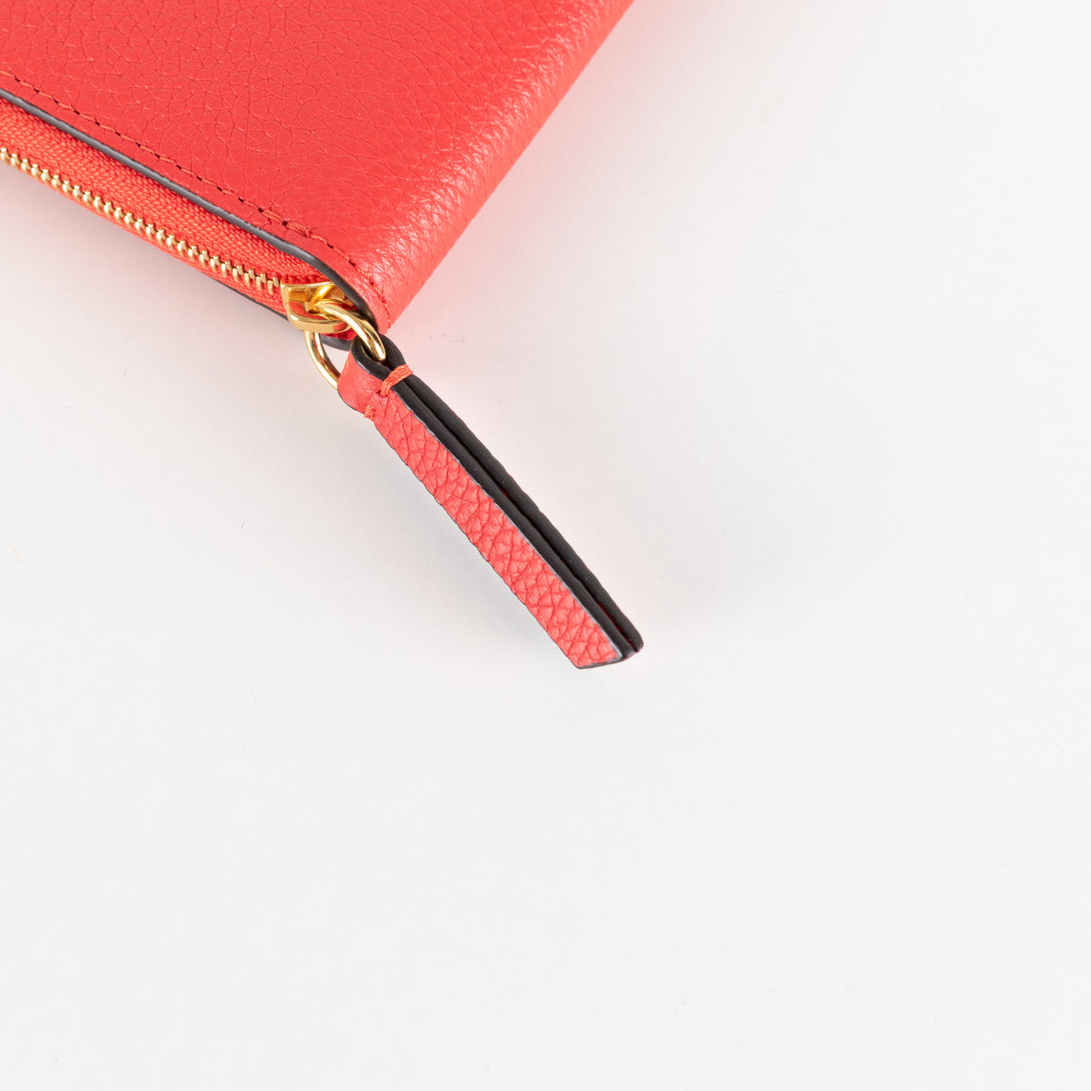Mulberry Red Grained Leather Zip Around Purse