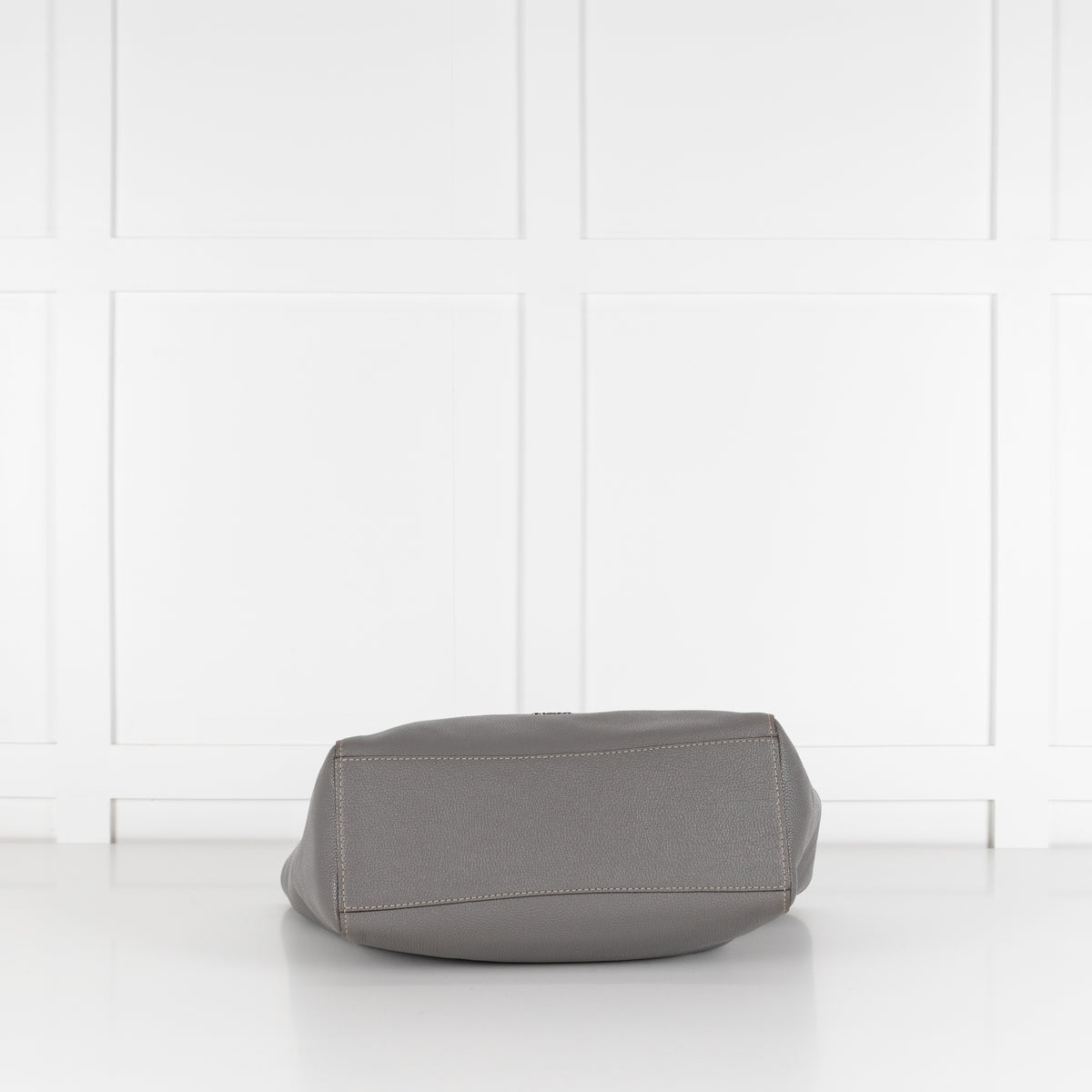 Coach Grey Pebbled Leather Turnlock Chain Tote