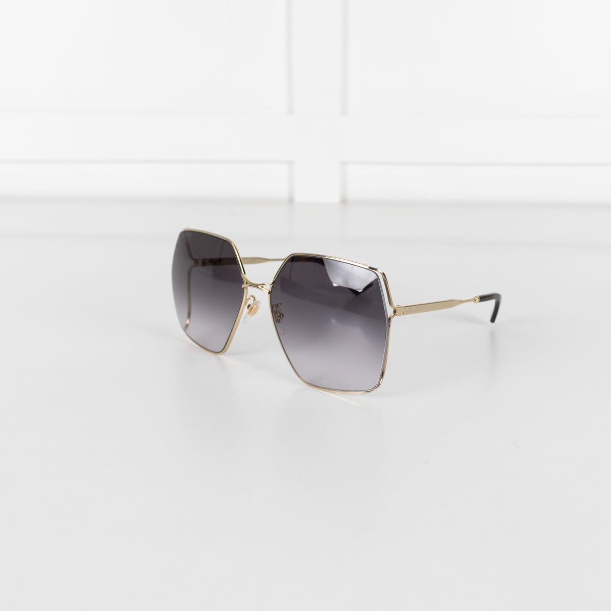Gucci Gold Frame Grey Gradient Lens Sunglasses
