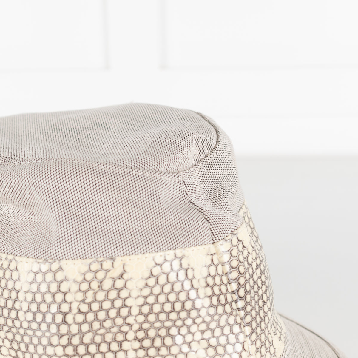 Hermes Stone Grey Snake Trim Hat