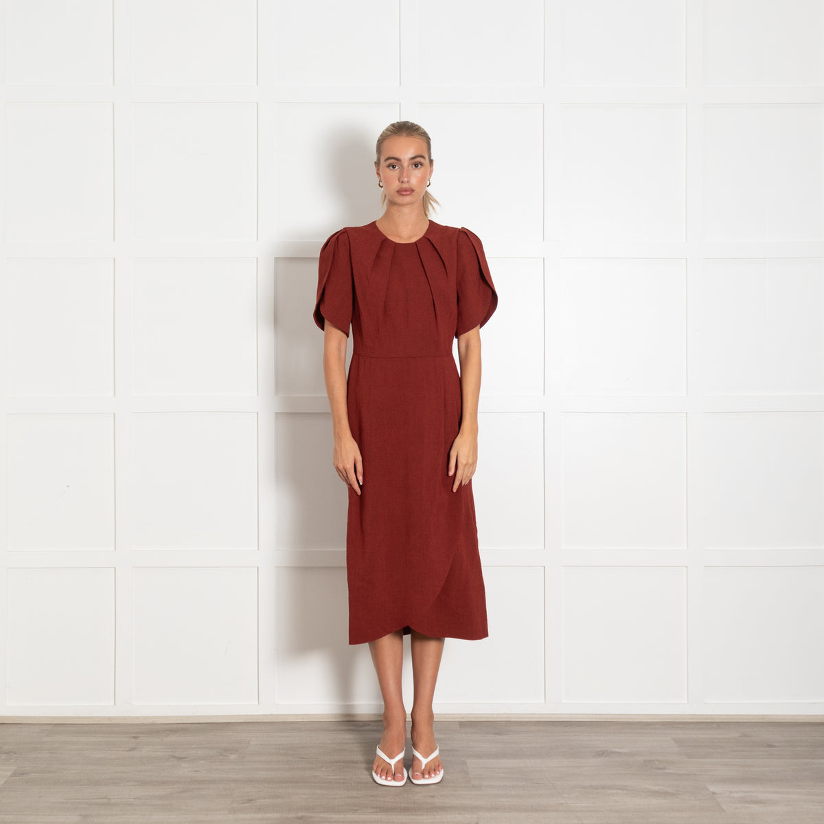 Cefinn Rust Sophi Techni Voile Dress