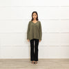 Divine Cashmere Khaki Cashmere V Neck Jumper