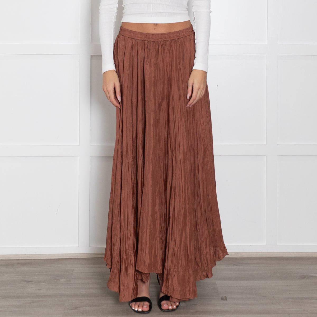 Joseph Brown Silk Maxi Skirt