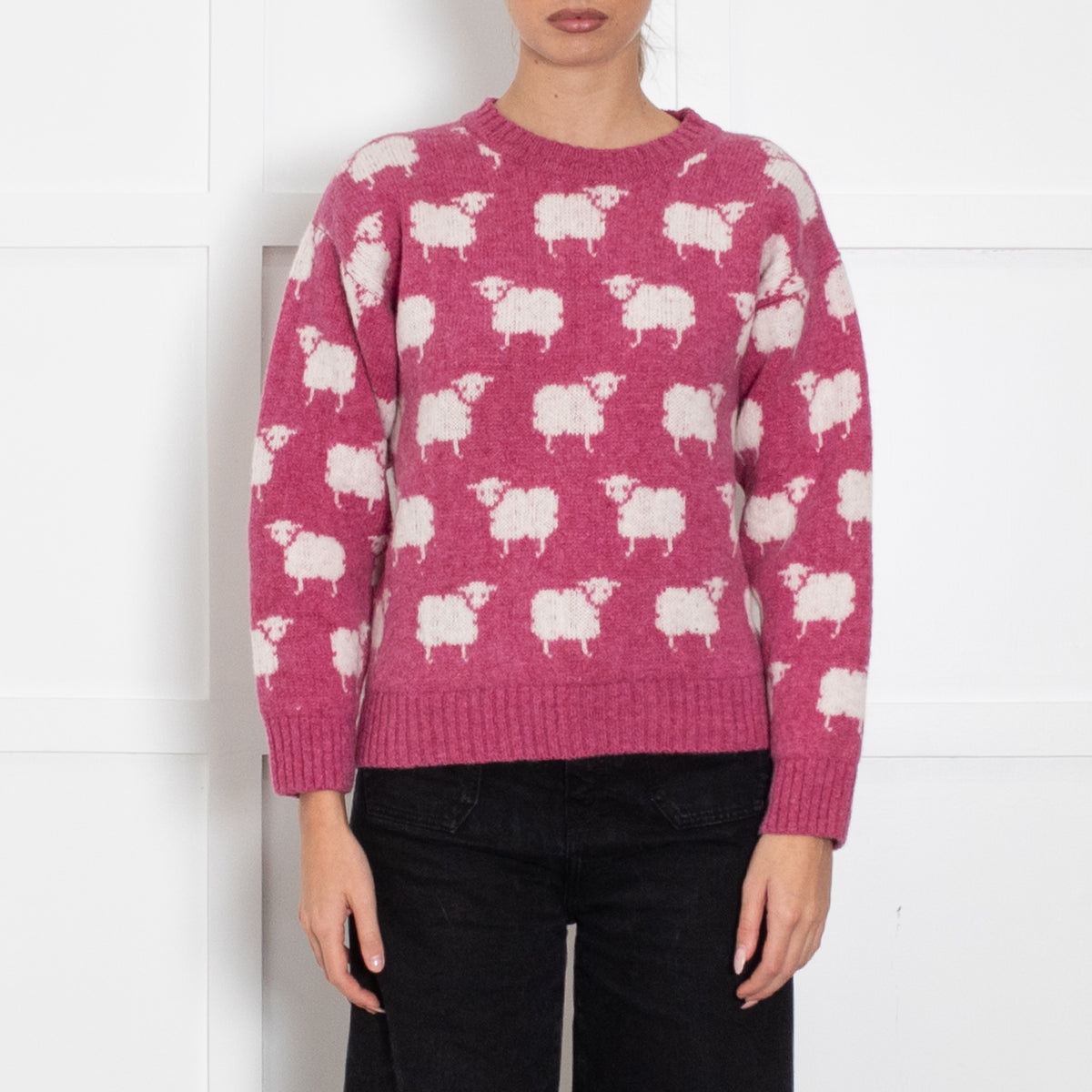 Campbell's of Beauly Pink Jumper With Sheep Motif
