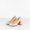 Gucci Beige Horsebit Block Heel Pumps