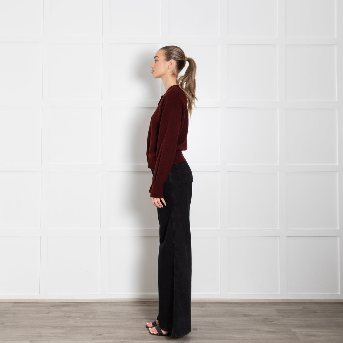 &Daughter Burgundy Lambswool Cardigan