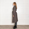 Blaze Brown White Herringbone Cabana Whistler Belted Long Coat