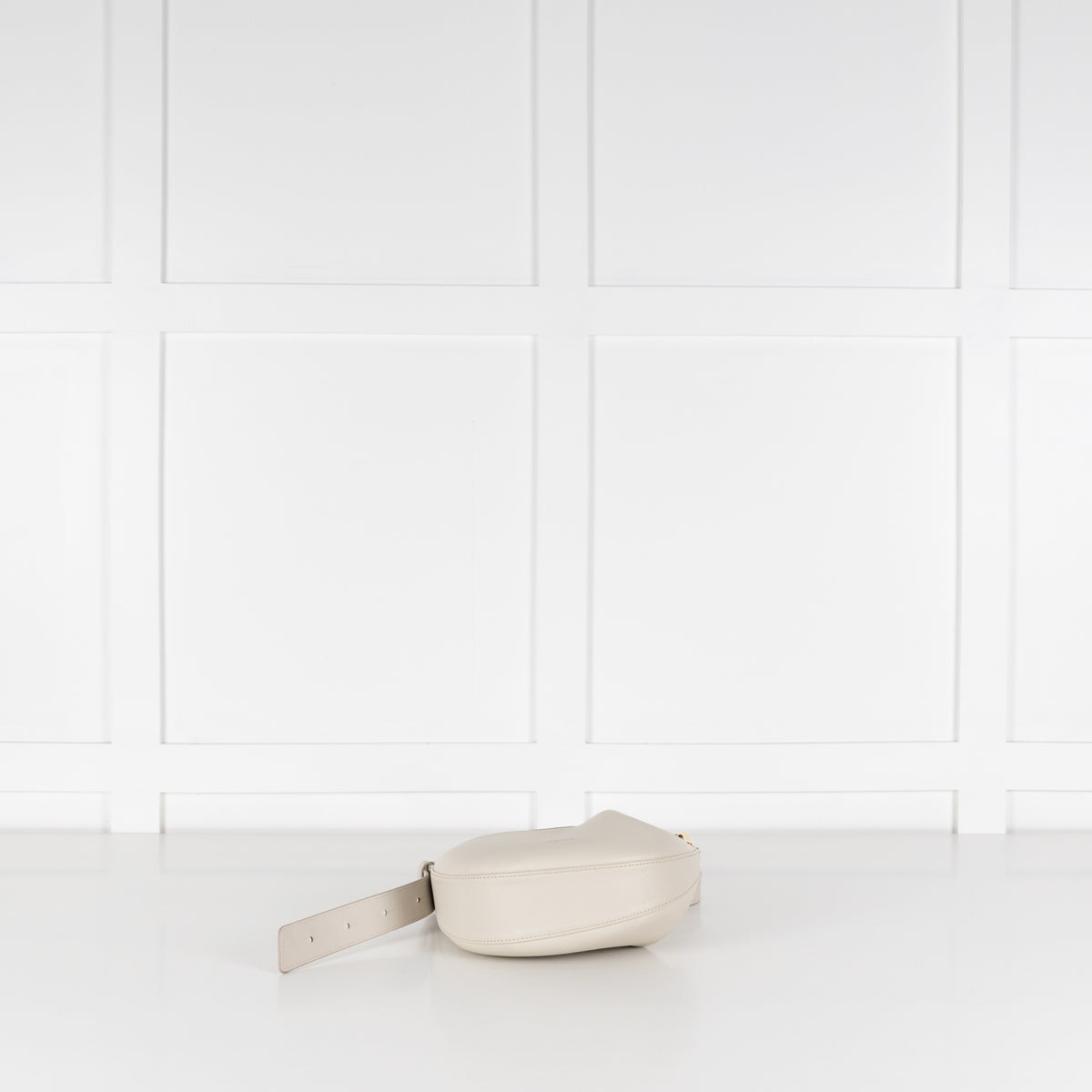Polene Cream Grainy Leather Tonca Crossbody Bag