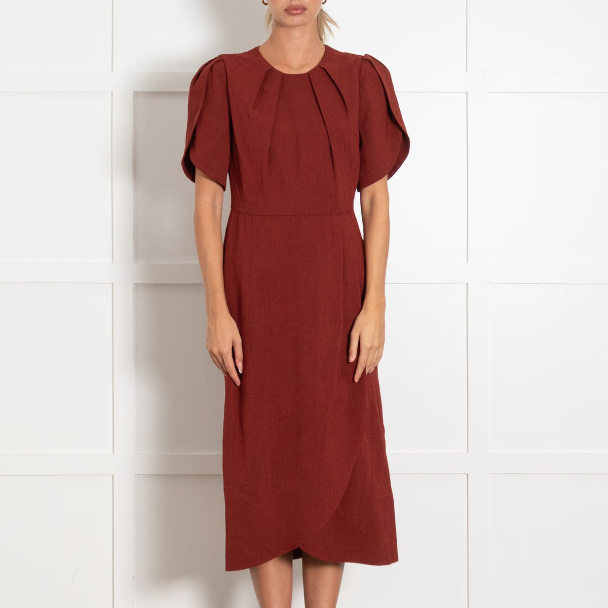 Cefinn Rust Sophi Techni Voile Dress