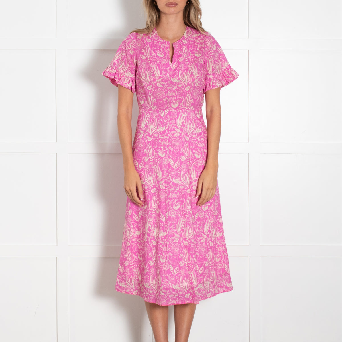 Ridley Pink Beige Floral Cotton Dress
