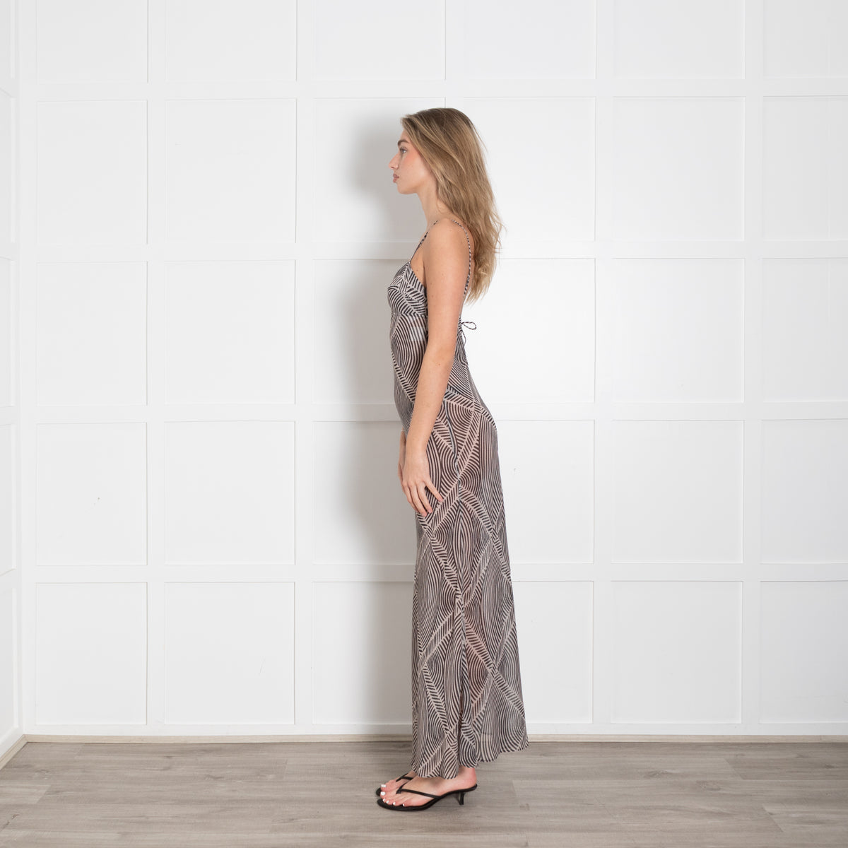 Away That Day Black & Grey Maxi Strappy Dress