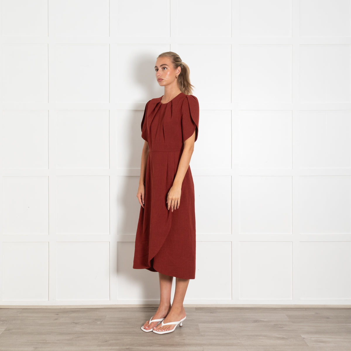 Cefinn Rust Sophi Techni Voile Dress