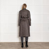 Blaze Brown White Herringbone Cabana Whistler Belted Long Coat
