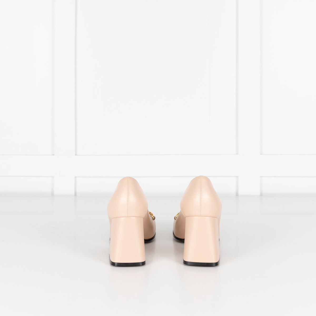 Gucci Beige Horsebit Block Heel Pumps