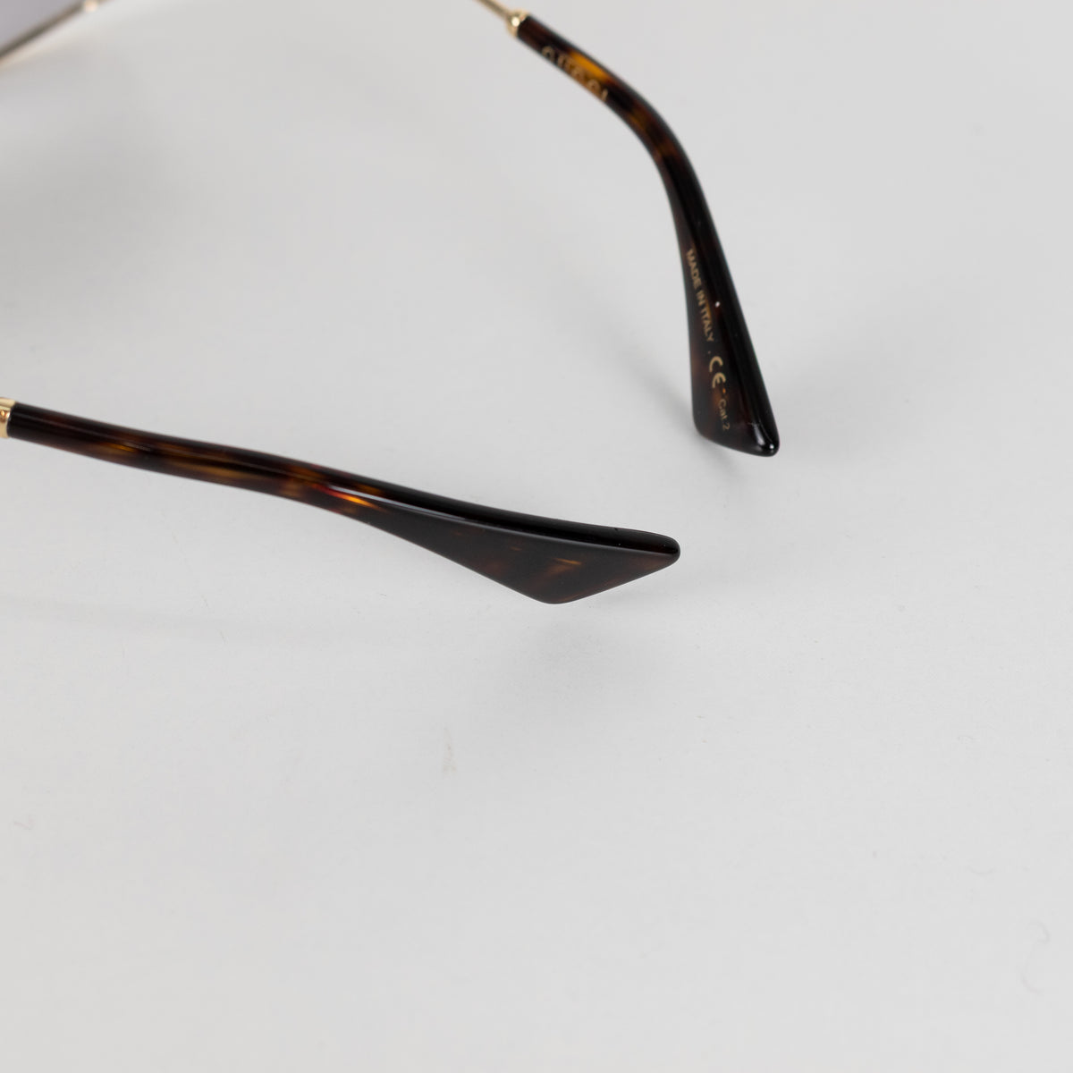 Gucci Gold Frame Grey Gradient Lens Sunglasses