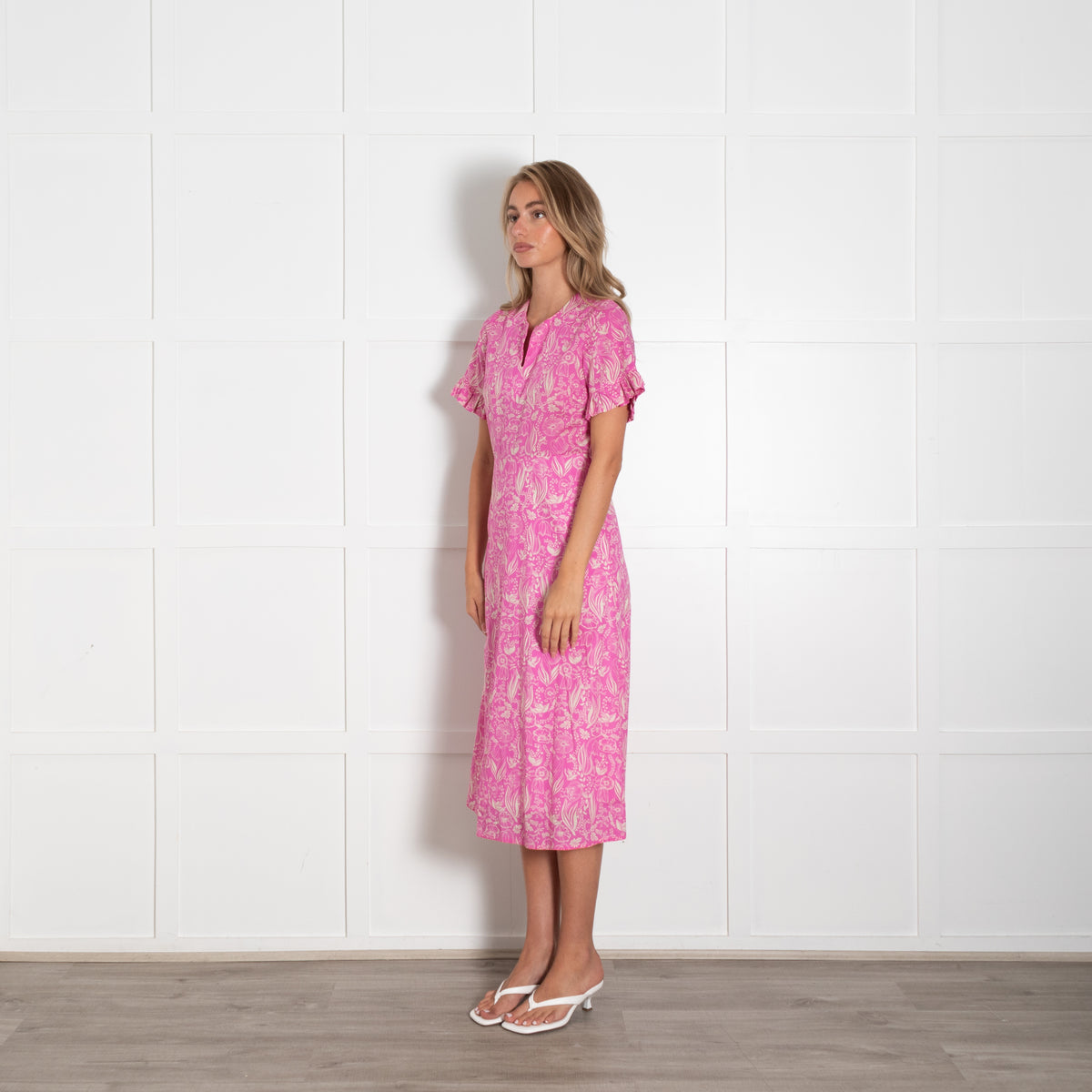 Ridley Pink Beige Floral Cotton Dress