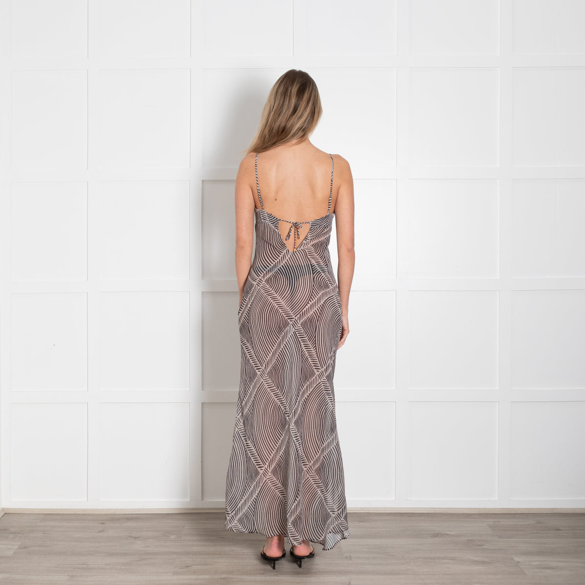 Away That Day Black & Grey Maxi Strappy Dress