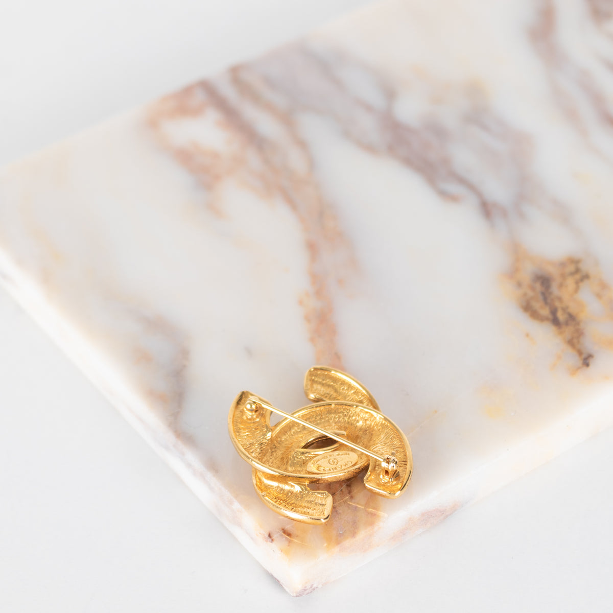 Chanel Gold Quilted CC Brooch