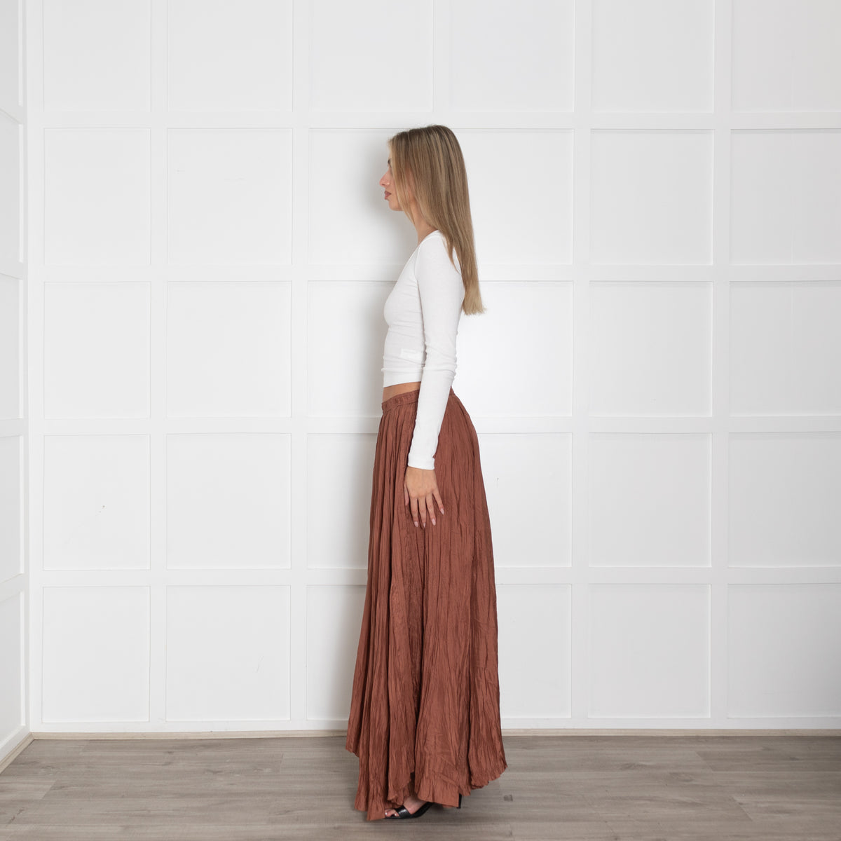Joseph Brown Silk Maxi Skirt