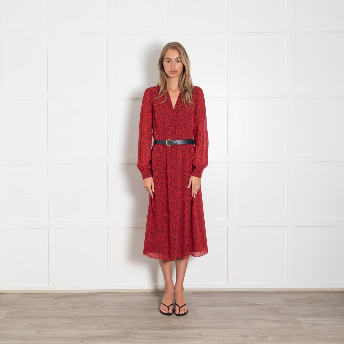 Michael By Michael Kors Navy & Red Love Heart Print Dress