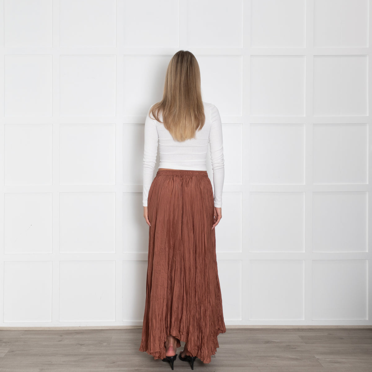 Joseph Brown Silk Maxi Skirt