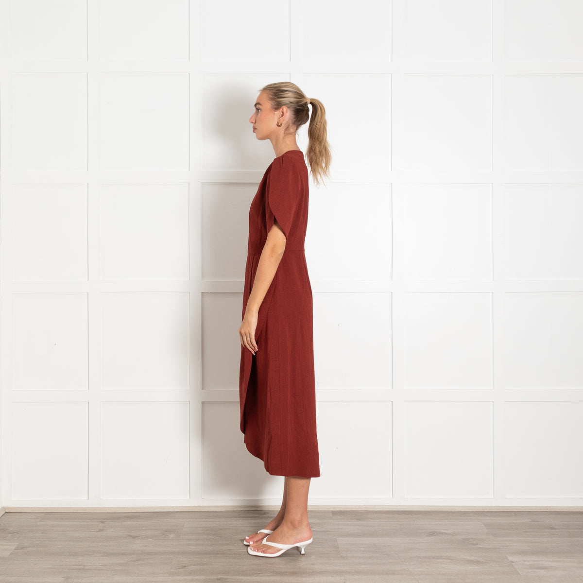 Cefinn Rust Sophi Techni Voile Dress