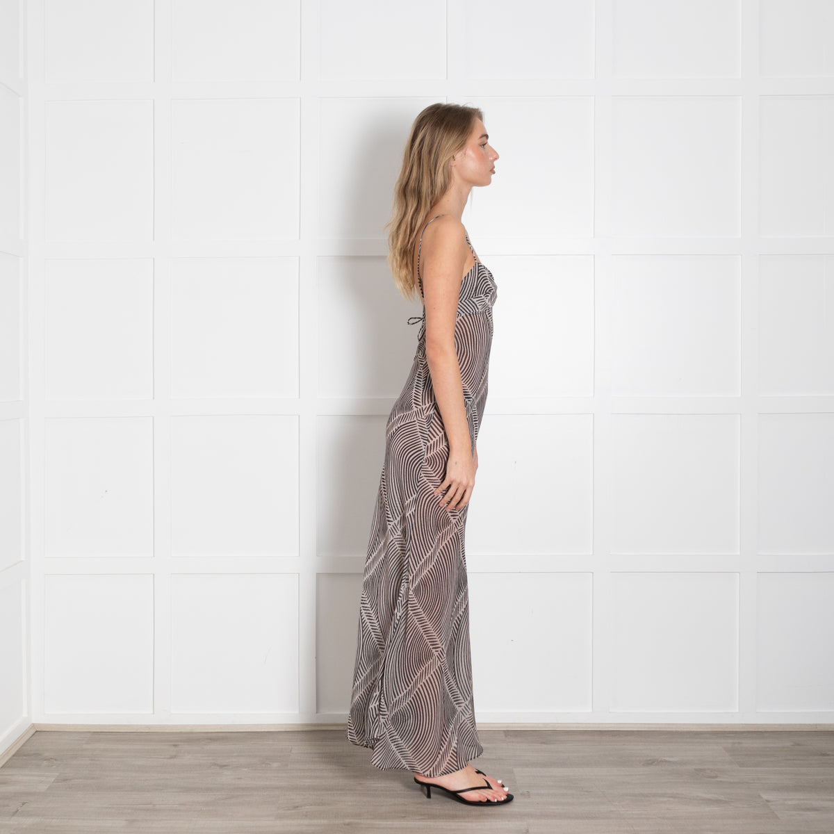 Away That Day Black & Grey Maxi Strappy Dress