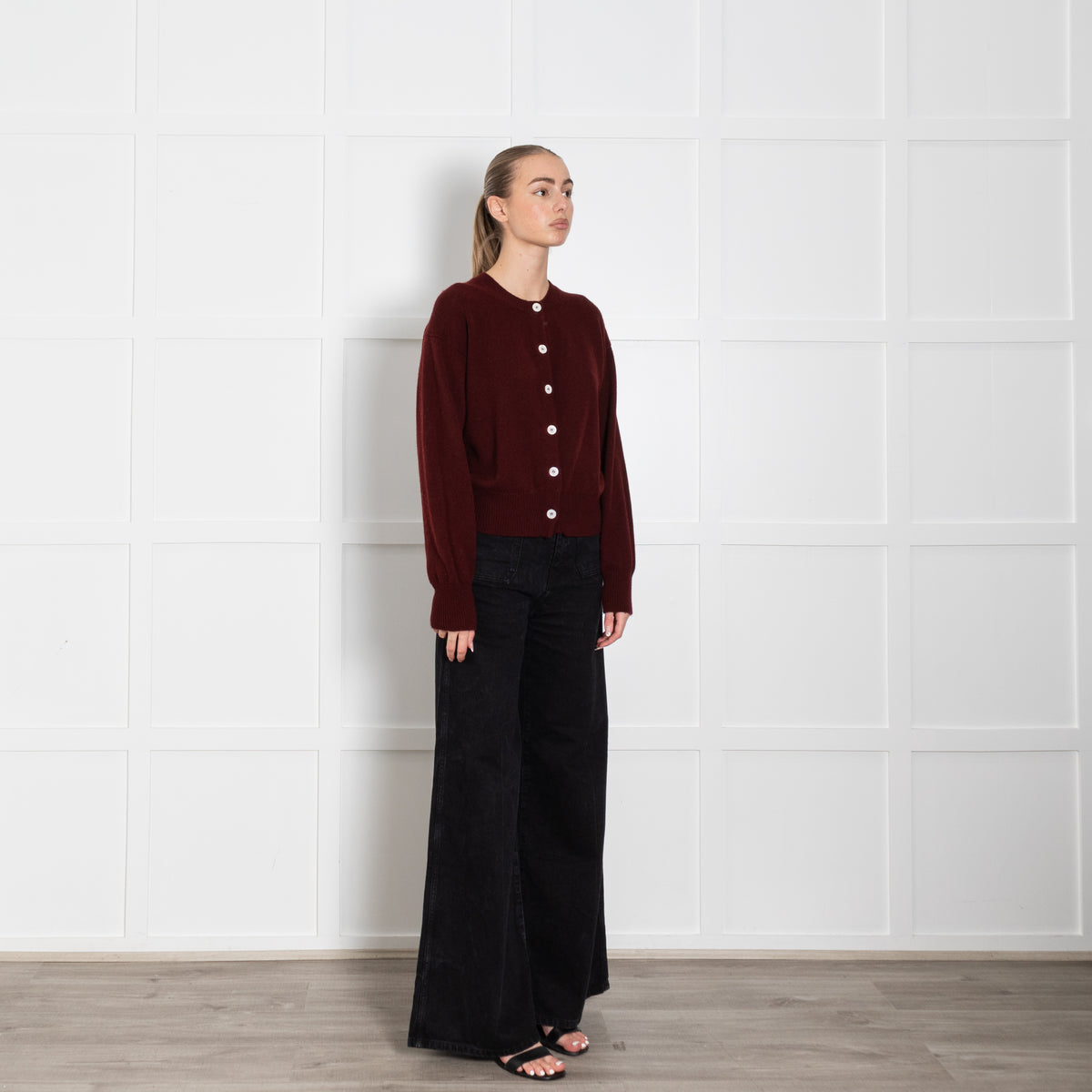 &Daughter Burgundy Lambswool Cardigan