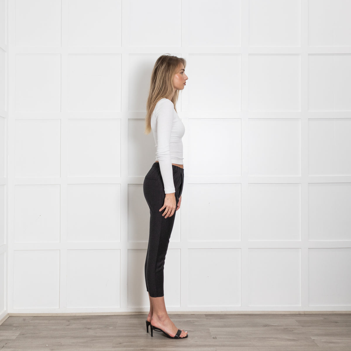 Studio Nicholson Grey Wool Trousers With Elasticated Waist and Hems