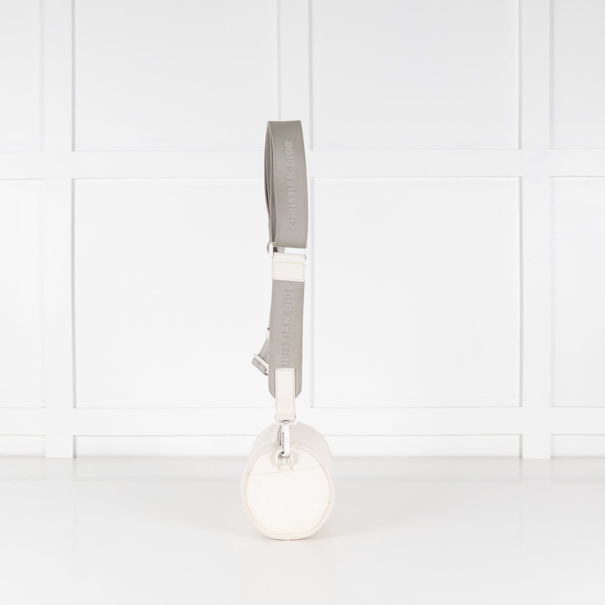 Christian Dior x Daniel Arsham White Leather Logo Roller Bag
