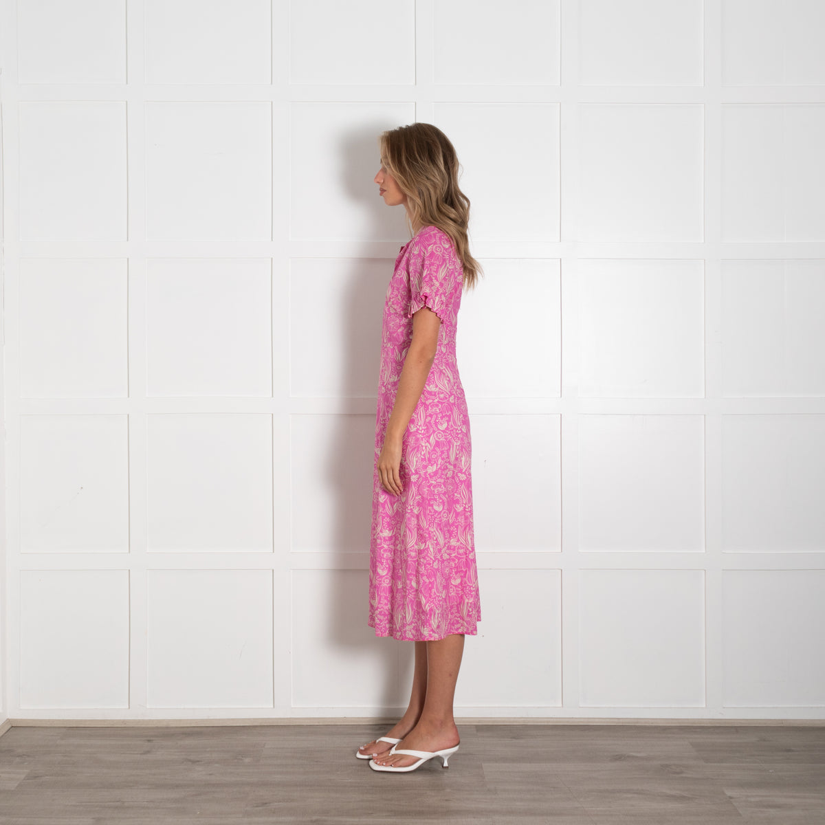 Ridley Pink Beige Floral Cotton Dress