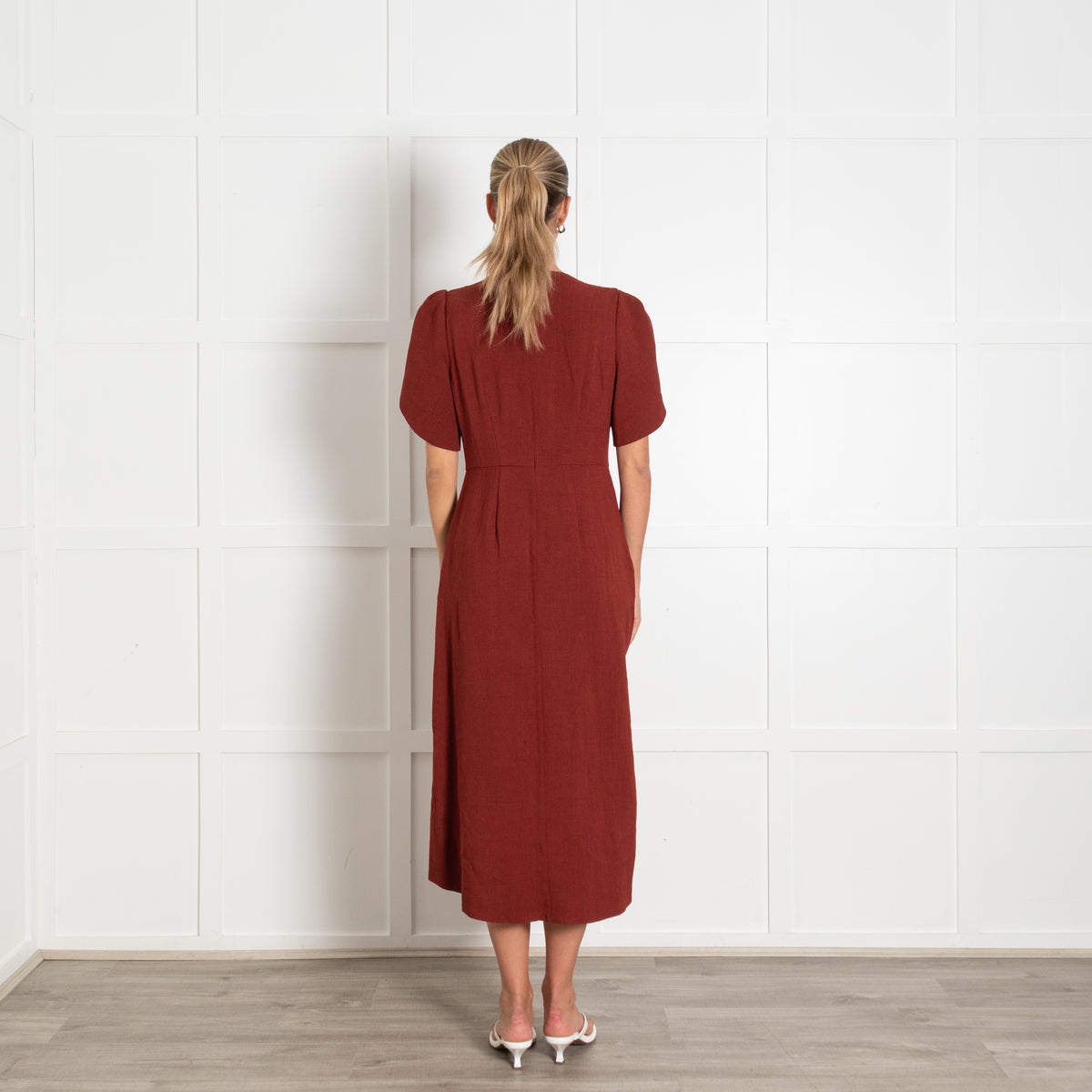 Cefinn Rust Sophi Techni Voile Dress