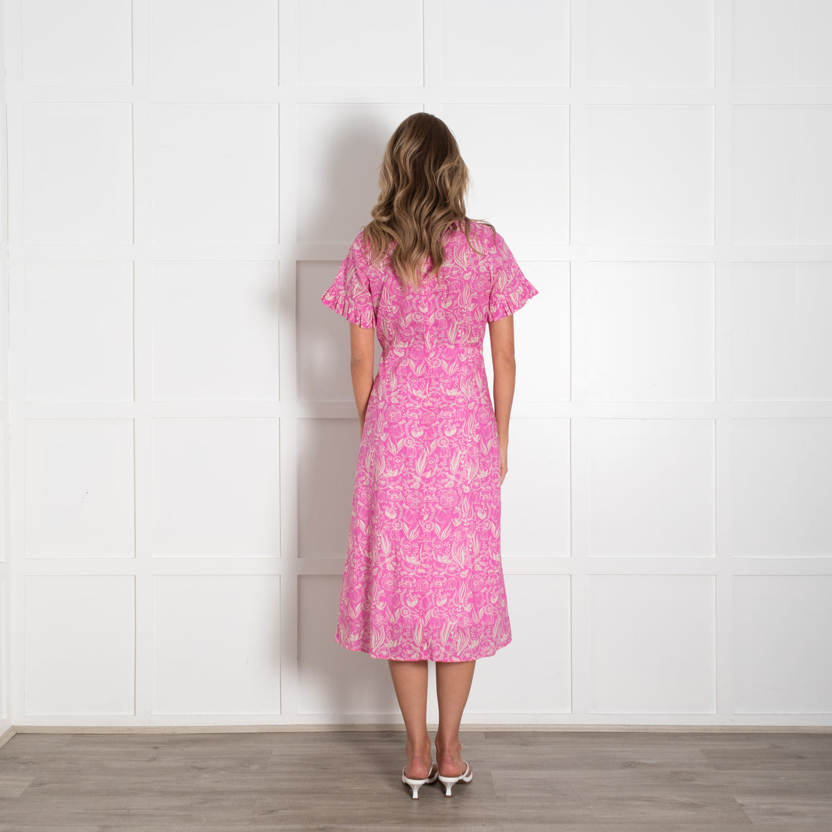 Ridley Pink Beige Floral Cotton Dress