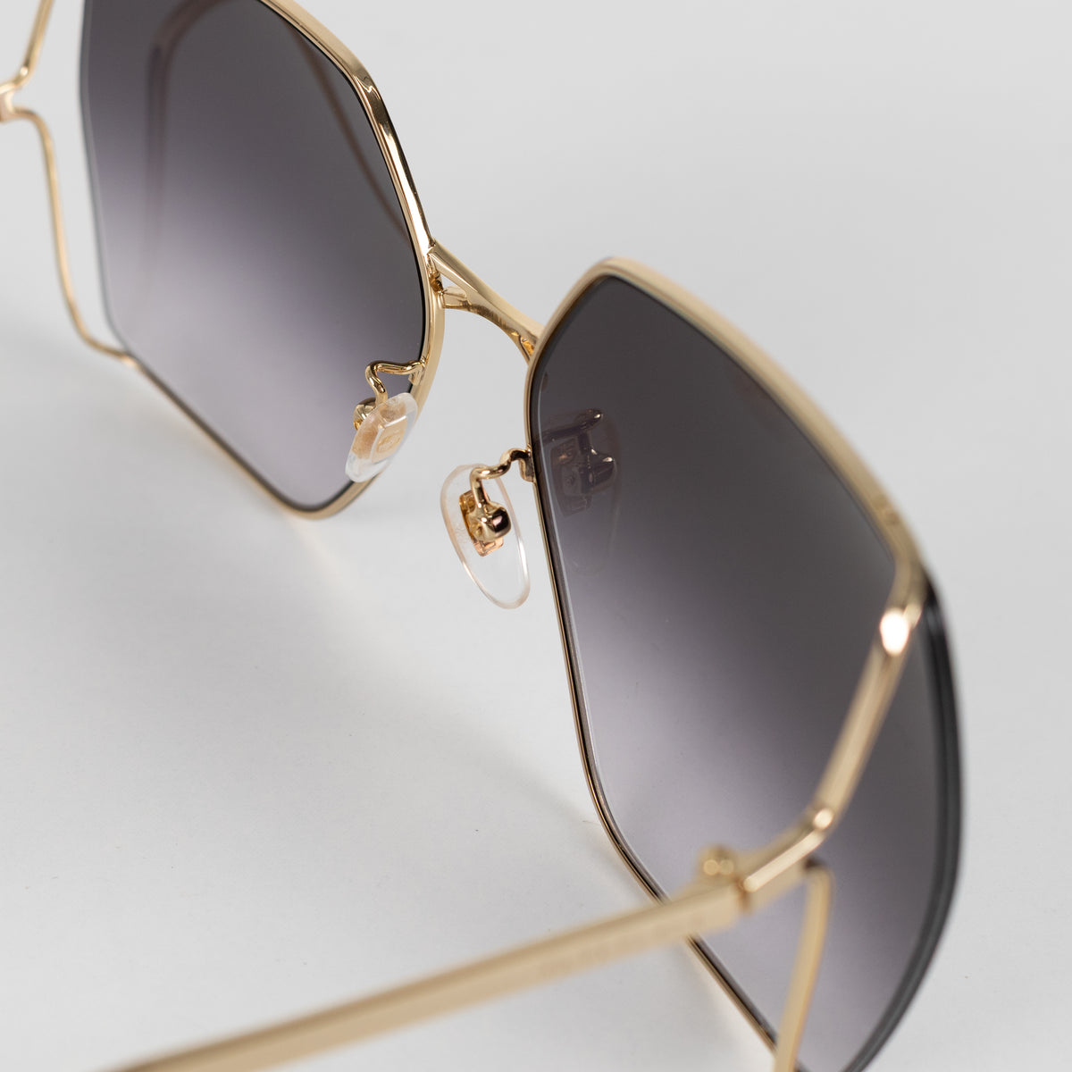 Gucci Gold Frame Grey Gradient Lens Sunglasses