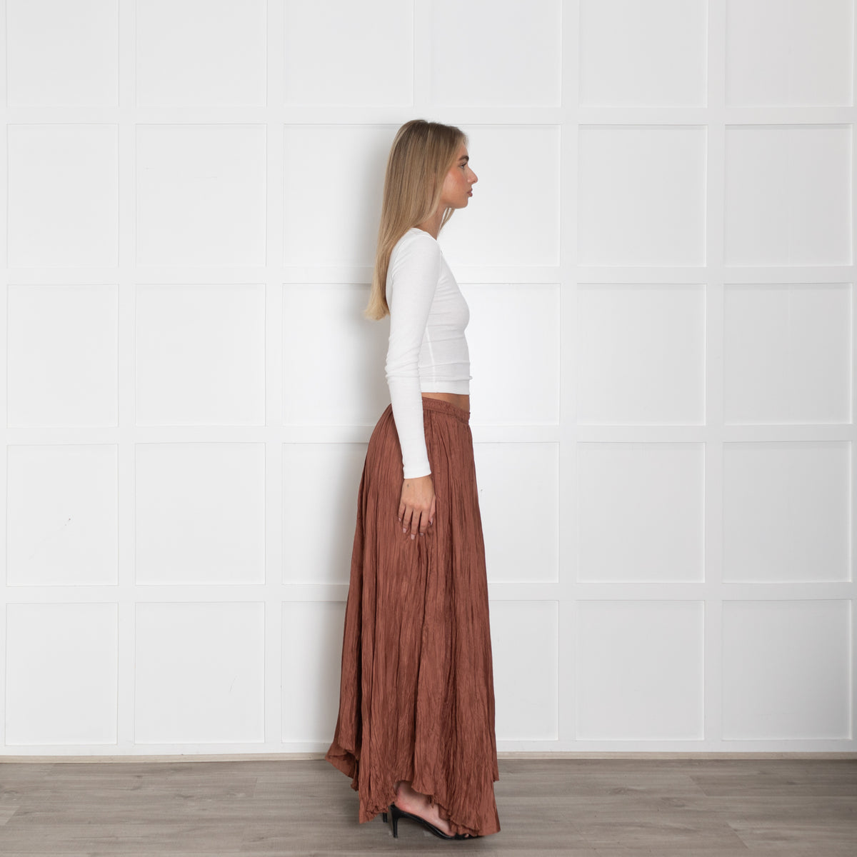 Joseph Brown Silk Maxi Skirt