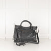 Balenciaga Grey Crushed Leather City Bag
