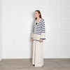 Toteme Blue and Cream Stripe Wool/ Cotton Mix Cardigan