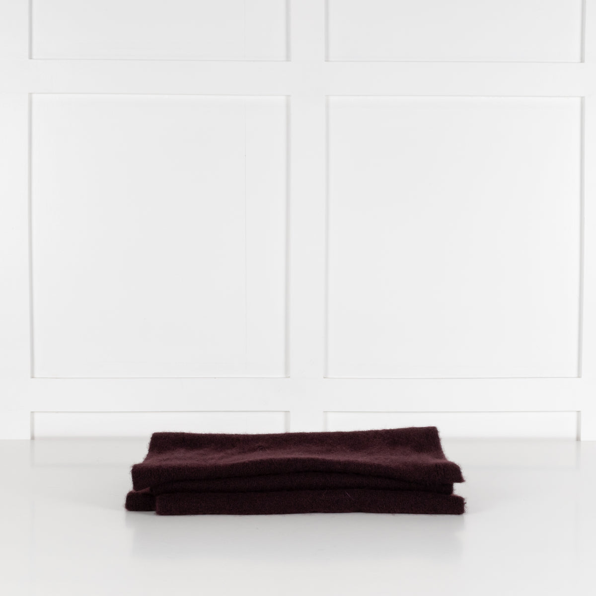 Eileen Fisher Burgundy Ribbed Edge Cashmere Blend Scarf