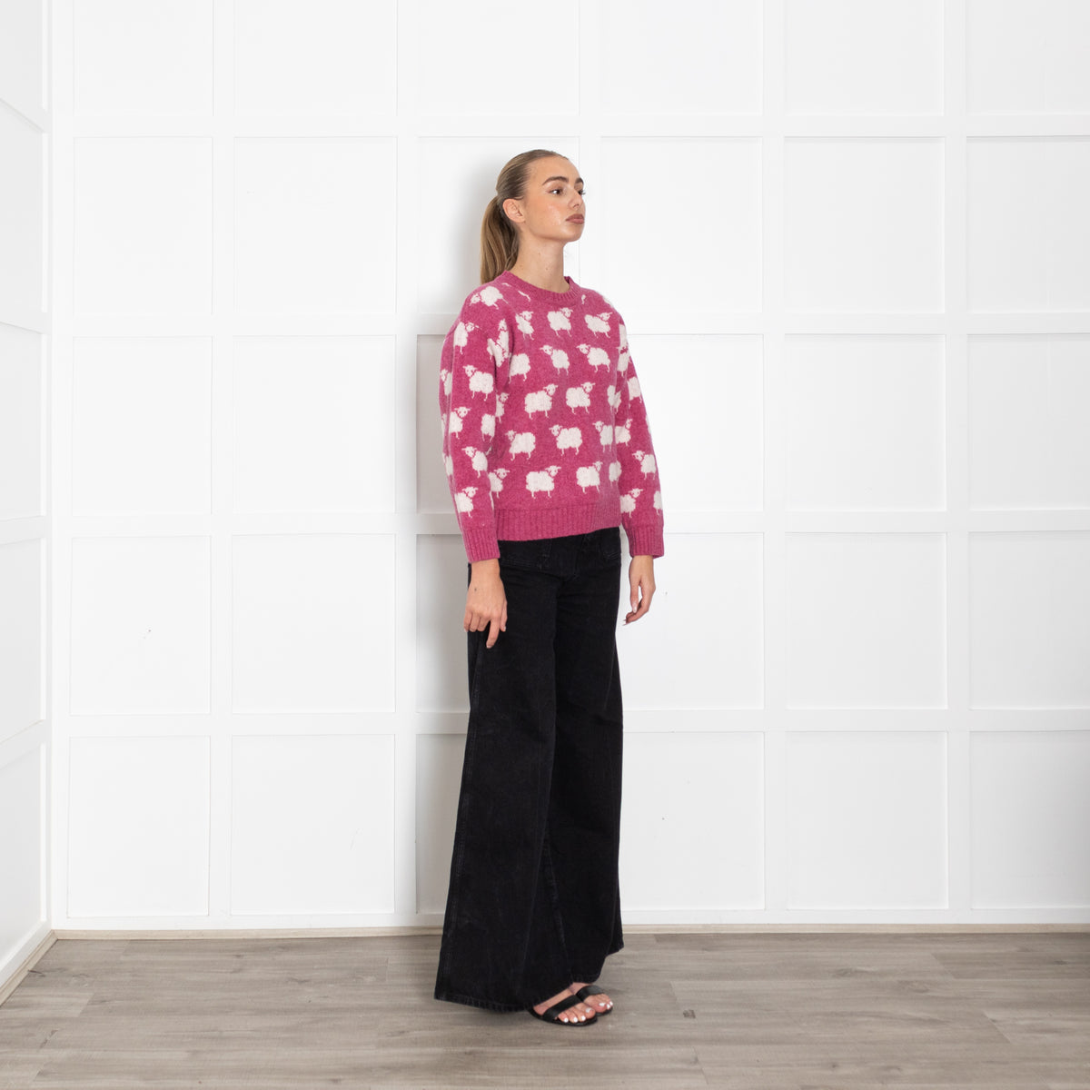 Campbell's of Beauly Pink Jumper With Sheep Motif