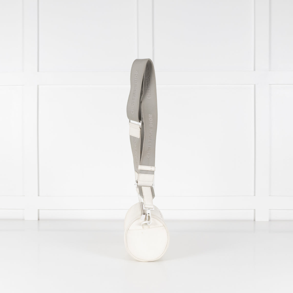 Christian Dior x Daniel Arsham White Leather Logo Roller Bag