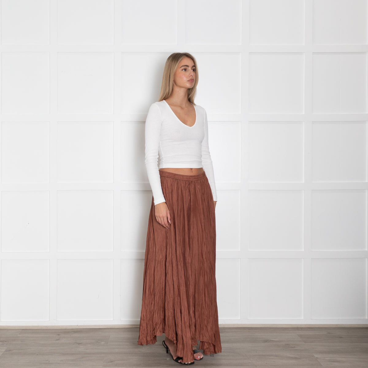 Joseph Brown Silk Maxi Skirt
