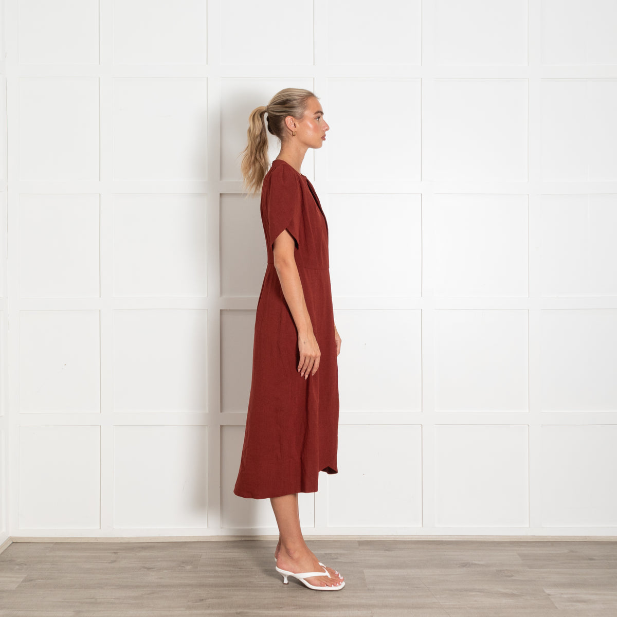 Cefinn Rust Sophi Techni Voile Dress