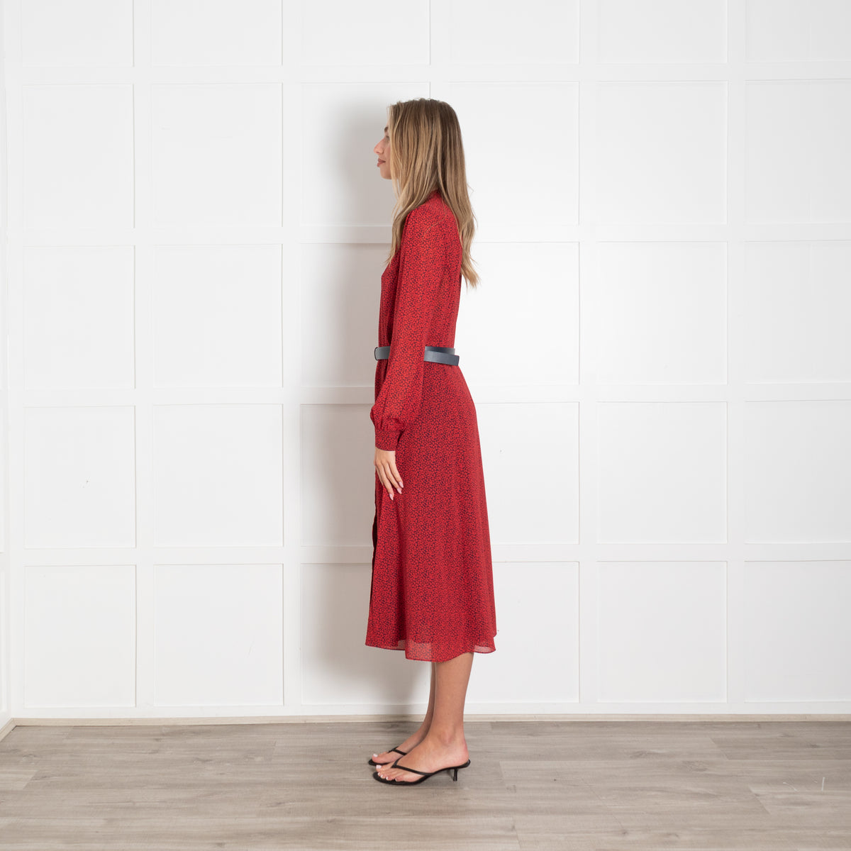 Michael By Michael Kors Navy & Red Love Heart Print Dress