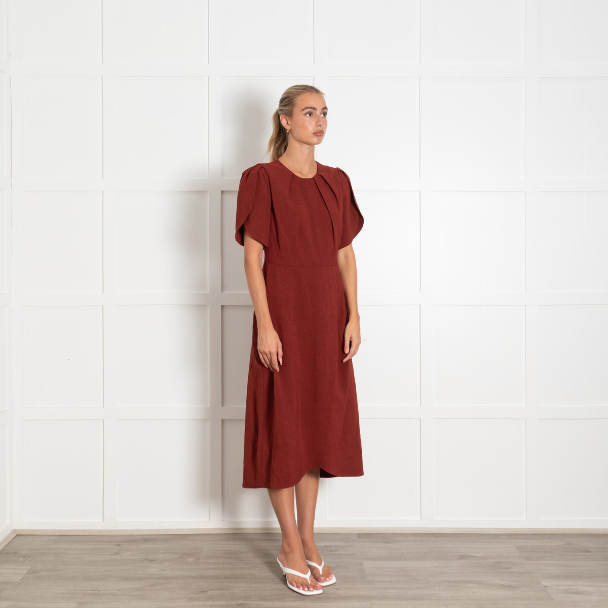 Cefinn Rust Sophi Techni Voile Dress