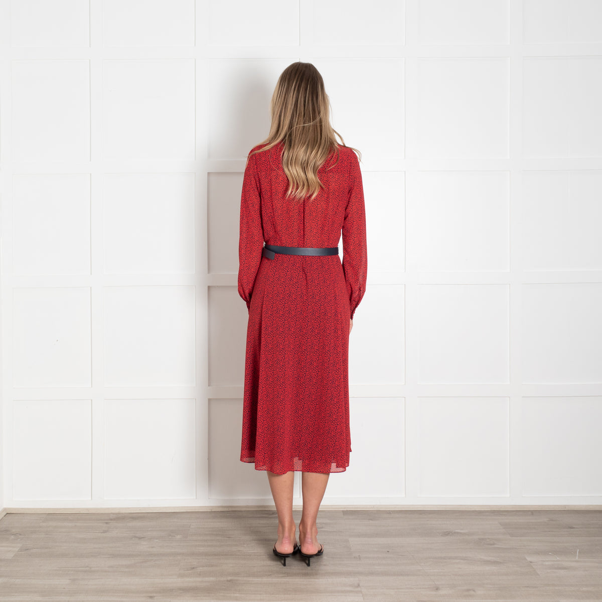 Michael By Michael Kors Navy & Red Love Heart Print Dress