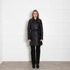 Twin-Set Simona Barbieri Black Shiny Belted A Line Puffa Coat