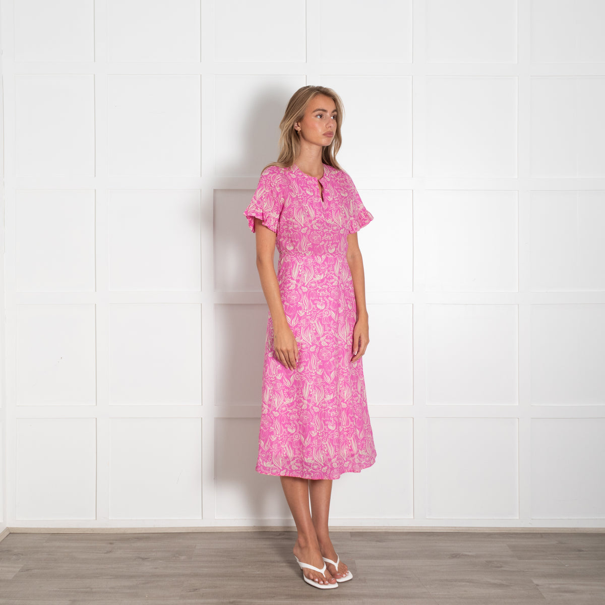 Ridley Pink Beige Floral Cotton Dress