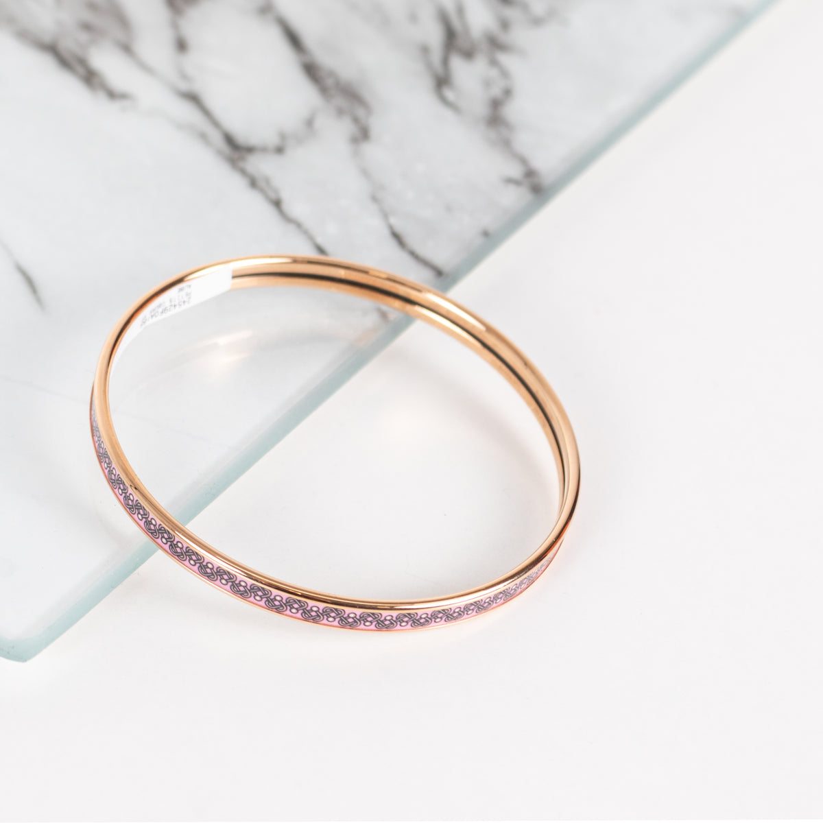 Hermes Pink Petits Coeurs Bangle