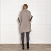 N.Peal Taupe Grey Cashmere Rabbit Fur Trim Sleeveless Cardigan