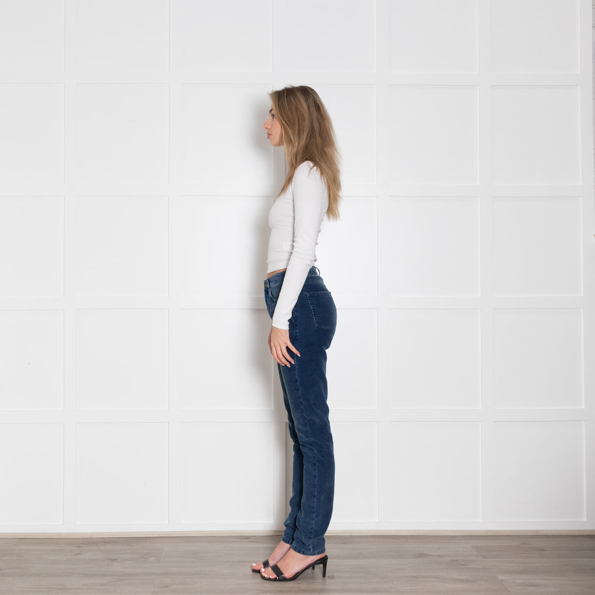 Saint Laurent Blue Corduroy Slim Leg Trousers